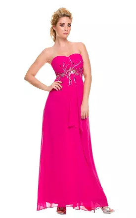 SALE Sweetheart Strapless Long Chiffon Gown Size M Style 2730