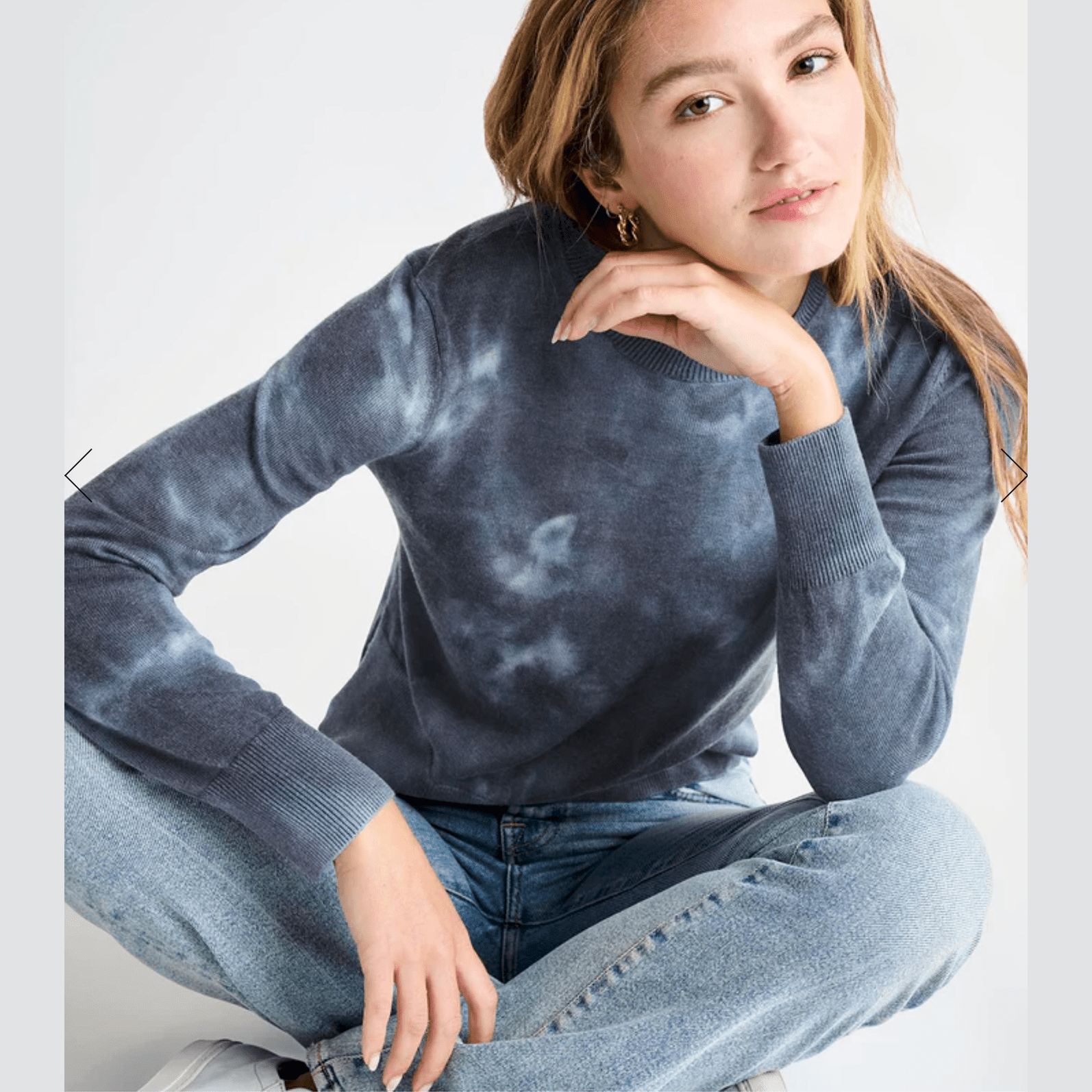 Splendid Madelyn Acid Wash Sweater in Navy