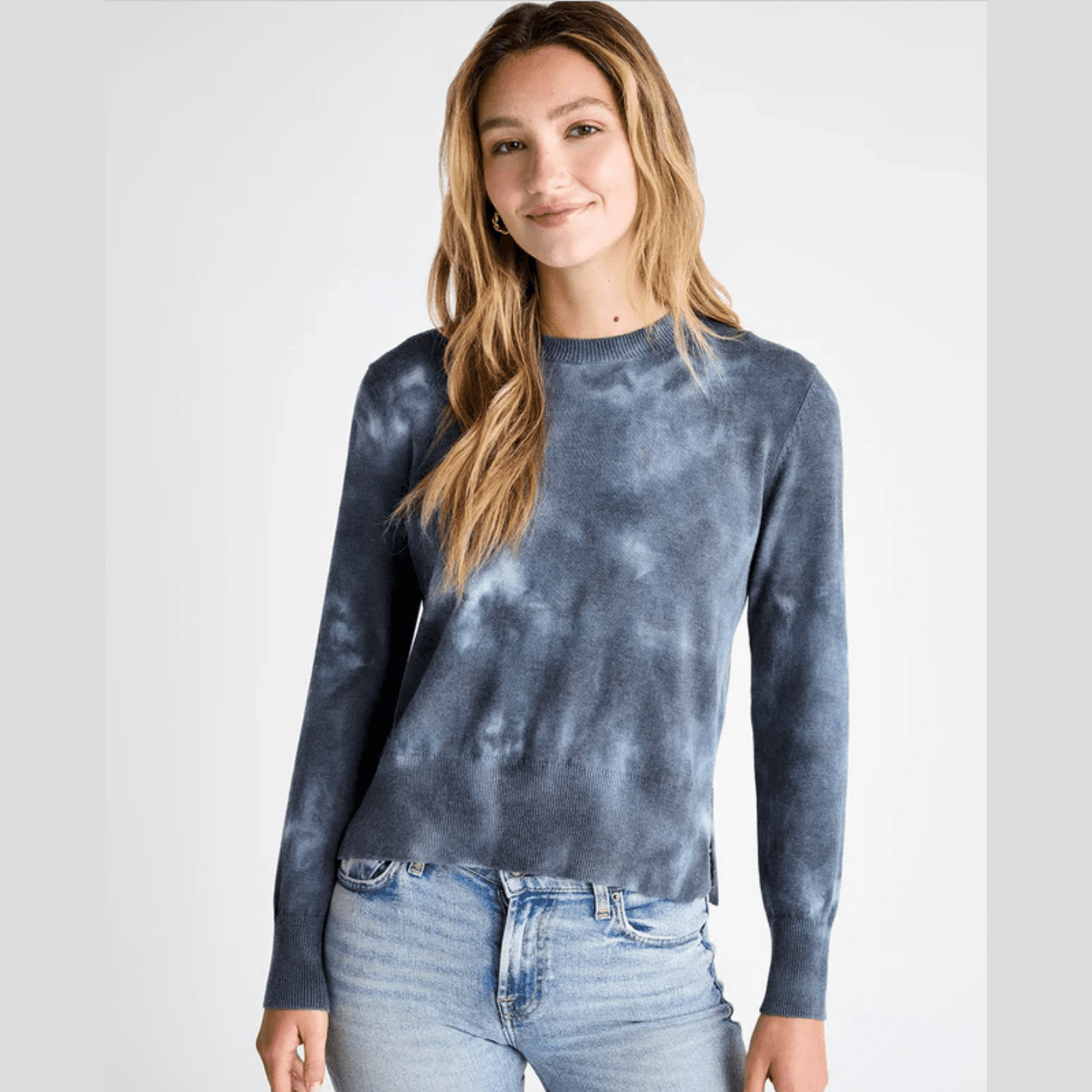 Splendid Madelyn Acid Wash Sweater in Navy