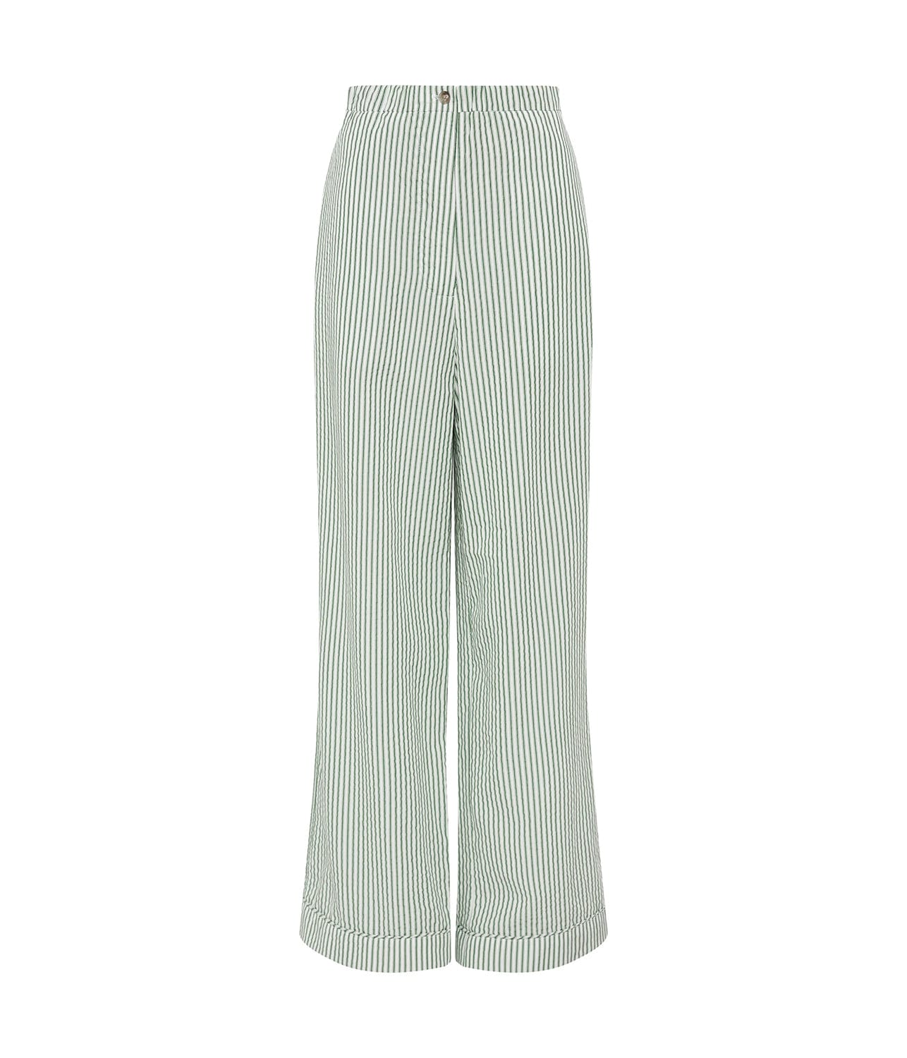 STRIPE SUMMER PANT -  GREEN / WHITE