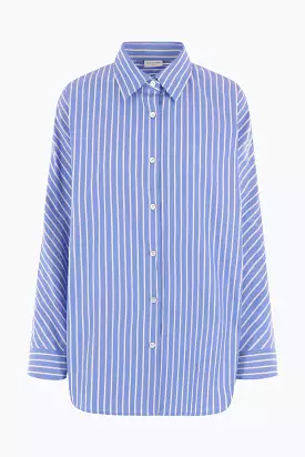 striped poplin oversized shirt