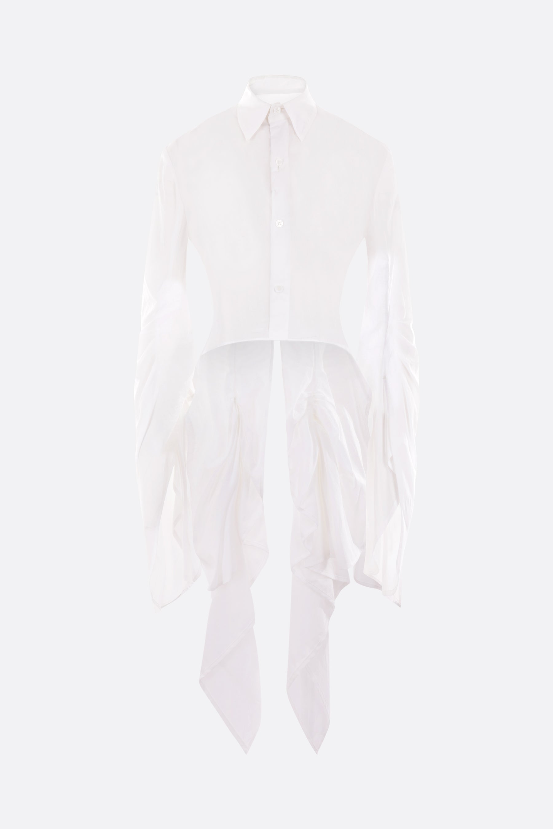 Swallowtail voile cropped shirt