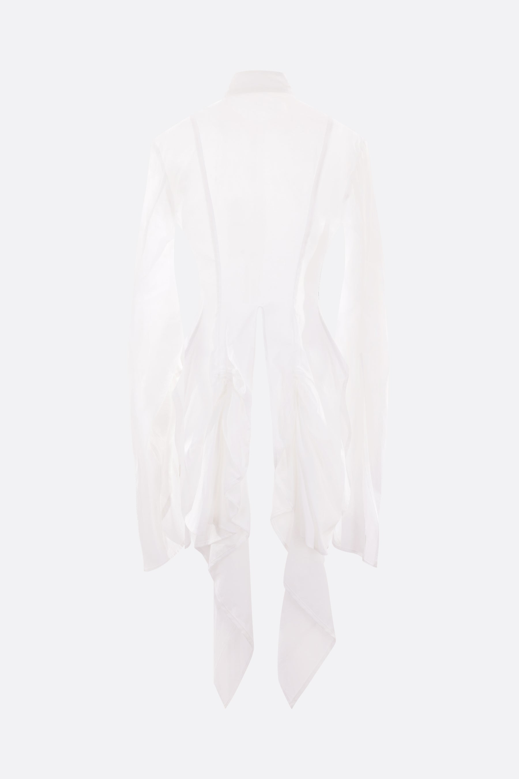 Swallowtail voile cropped shirt