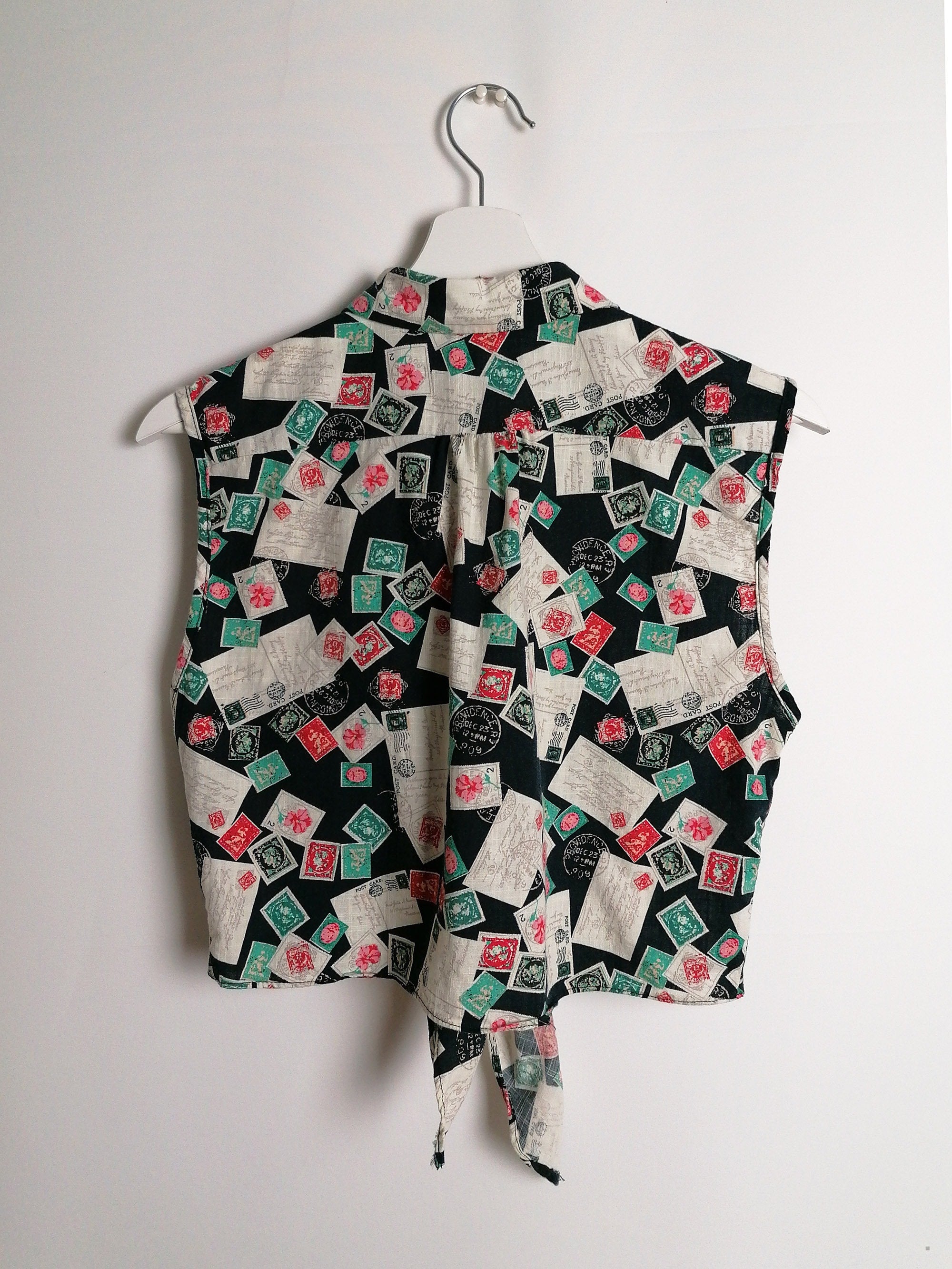 Tie-up Crop Top Vest - size M - UK 14