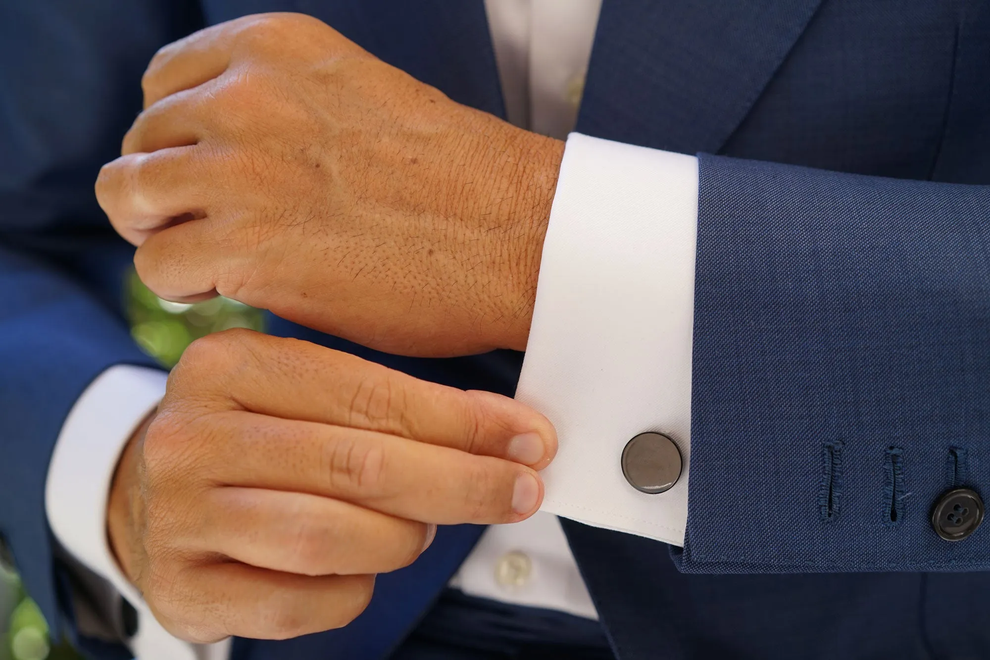 Wiseman Black and Gold Cufflinks