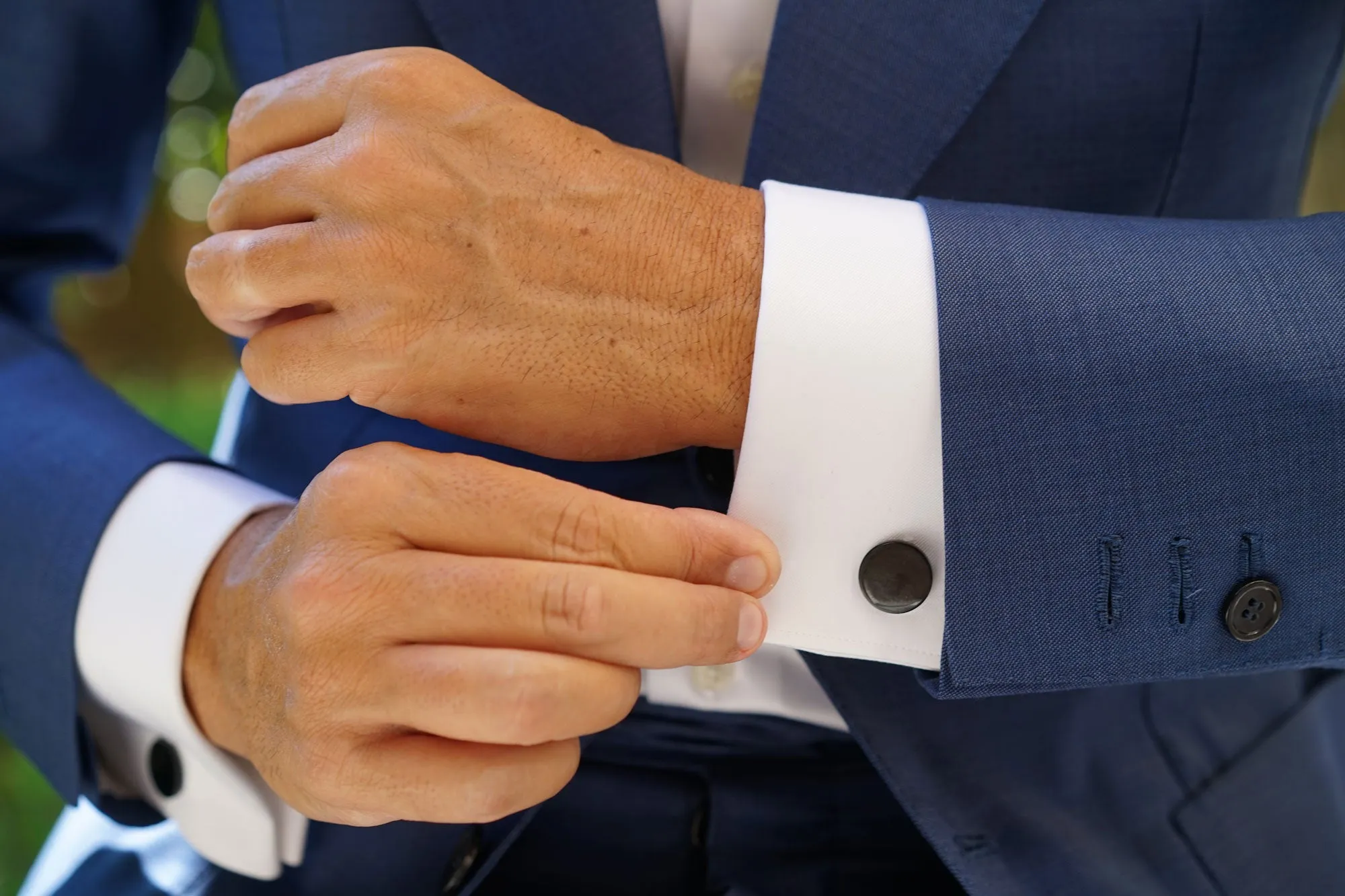 Wiseman Black and Gold Cufflinks