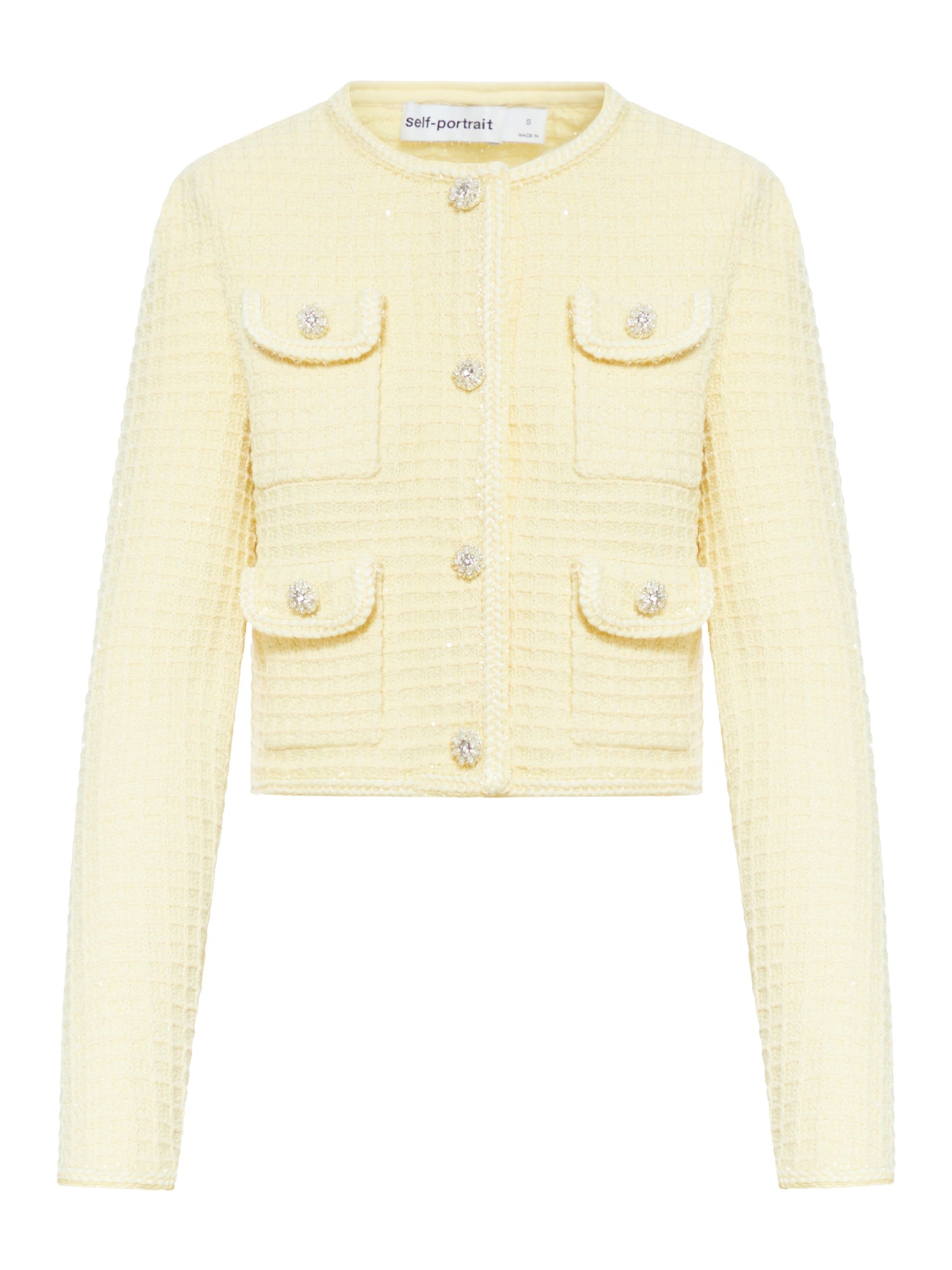 YELLOW TEXTURED KNIT JACKET